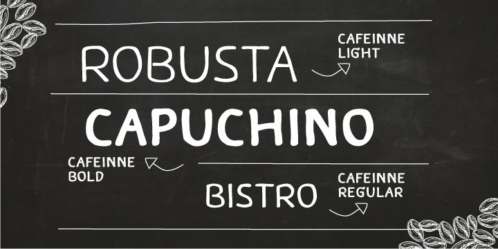 Beispiel einer Caffeine Light-Schriftart